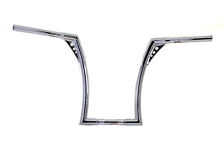 MCM 20245 17-inch chrome Z-bar handlebar with indents for motorcycle controls