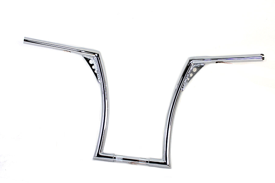 MCM 20245 17-inch chrome Z-bar handlebar with indents, motorcycle handlebar control