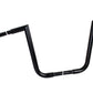 MCM 12-inch Ape Hanger Z handlebar in black, motorcycle handlebar control profile and finish