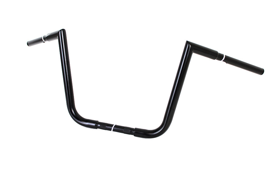 MCM 12-inch Ape Hanger Z handlebar in black for motorcycle handlebar control