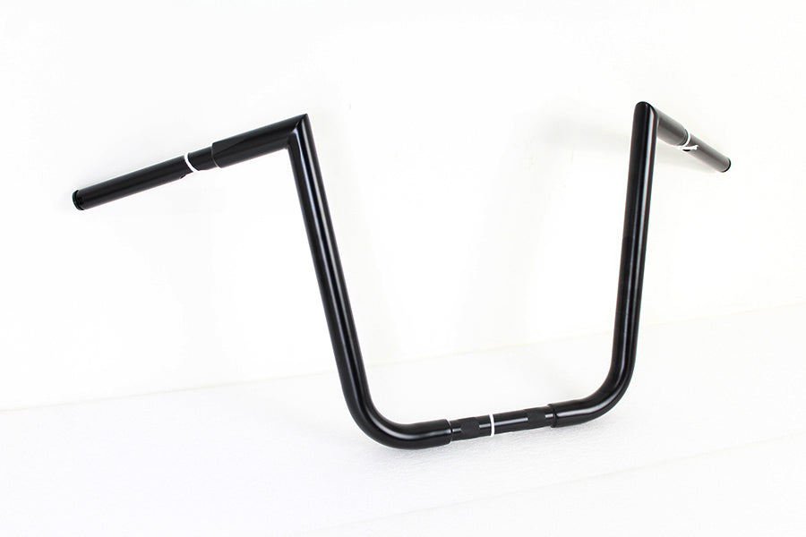 MCM 14-inch Ape Hanger Z handlebar in black for motorcycle handlebar control