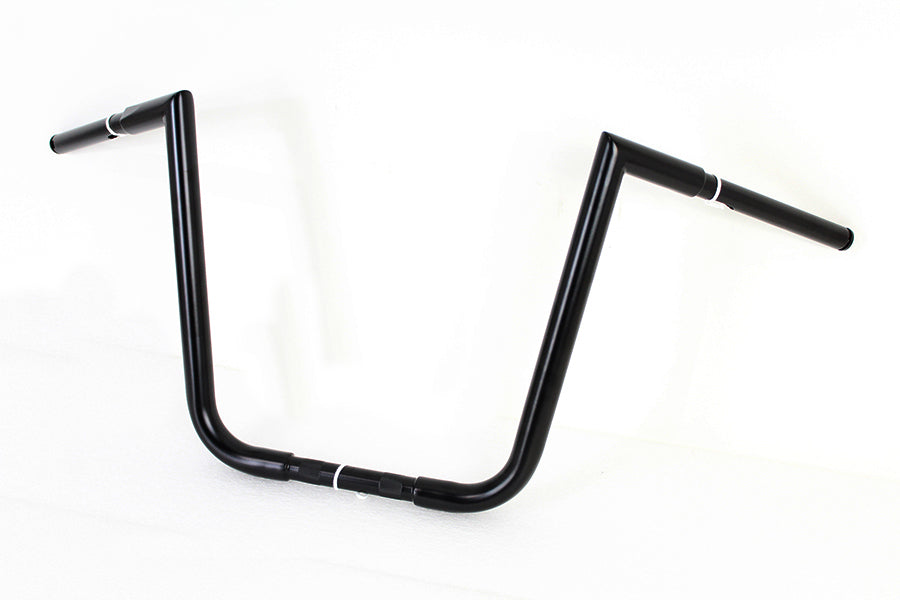 MCM 096825 14-inch ape hanger Z handlebar in black, motorcycle handlebar control