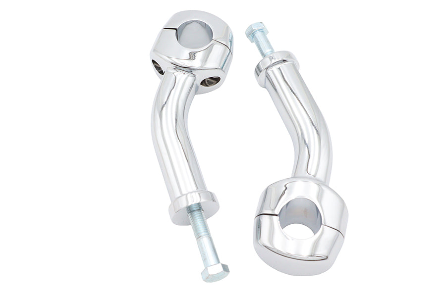 V-Twin 6-inch curved riser kit in chrome for motorcycle handlebar controls