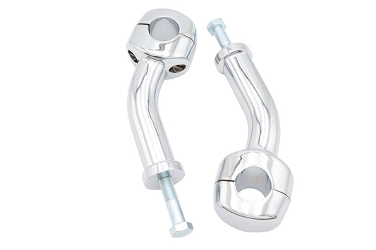 V-Twin 6-inch curved riser kit in chrome for motorcycle handlebar controls