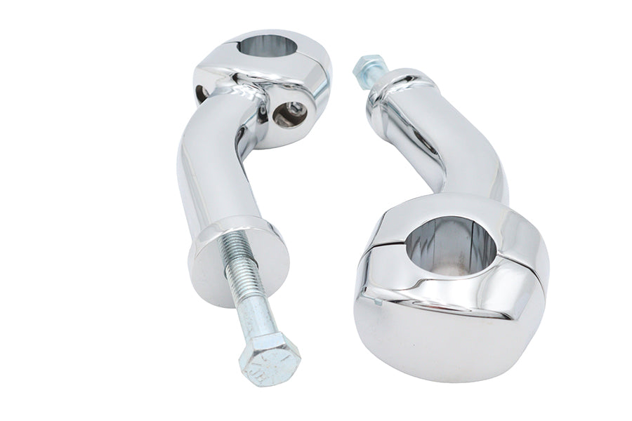 V-Twin 6-inch curved riser kit in chrome for motorcycle handlebar controls