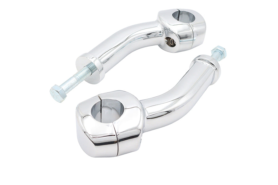 V-Twin 6-inch curved riser kit in chrome for motorcycle handlebar controls