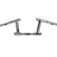 MCM 21054 6-inch Z-Bar racing handlebar with indents in chrome finish
