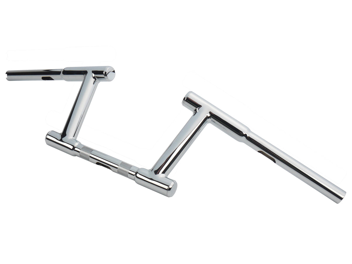 MCM 21054 6-inch Z-Bar racing handlebar with indents in chrome finish