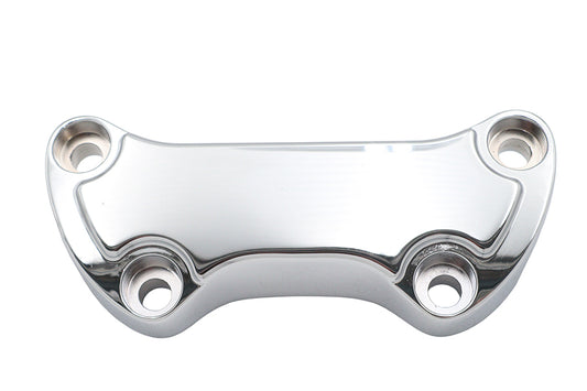 MCM 77628 chrome handlebar clamp cover with skirt for handlebar control setup