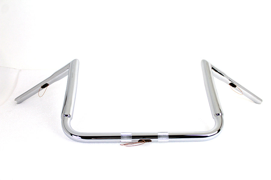 MCM 20246 12-inch chrome ChiZeled Z-Bar handlebar control without indents