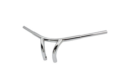 MCM 25-0718 7-inch curved riser bar handlebar with indents, black finish