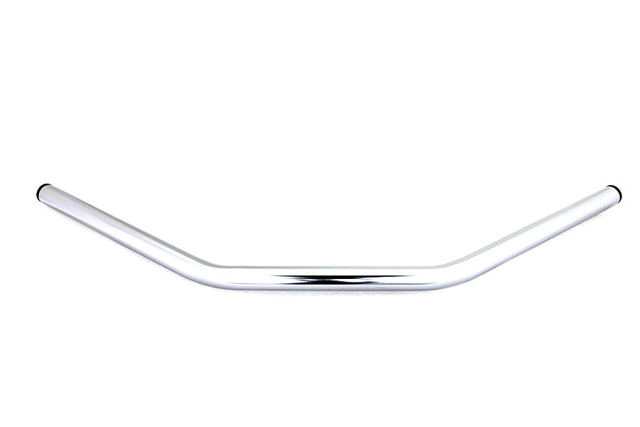 MCM 20301 chrome flat drag handlebar without indents for motorcycle control setup