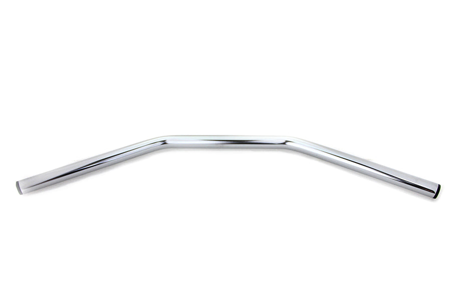 MCM 20301 Chrome flat drag handlebar without indents for motorcycle handlebar control