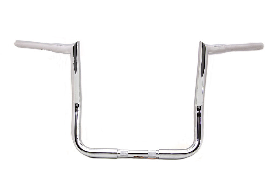 MCM 20179 15-inch chrome ape handlebar without indents for motorcycle handlebar control setup