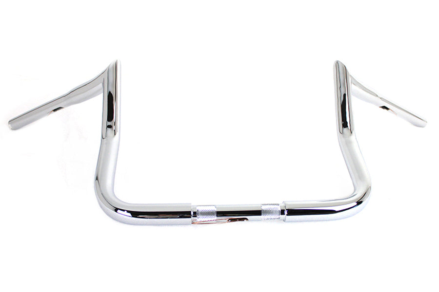 MCM 20210 12-inch chrome handlebar control without indents, shown from the side