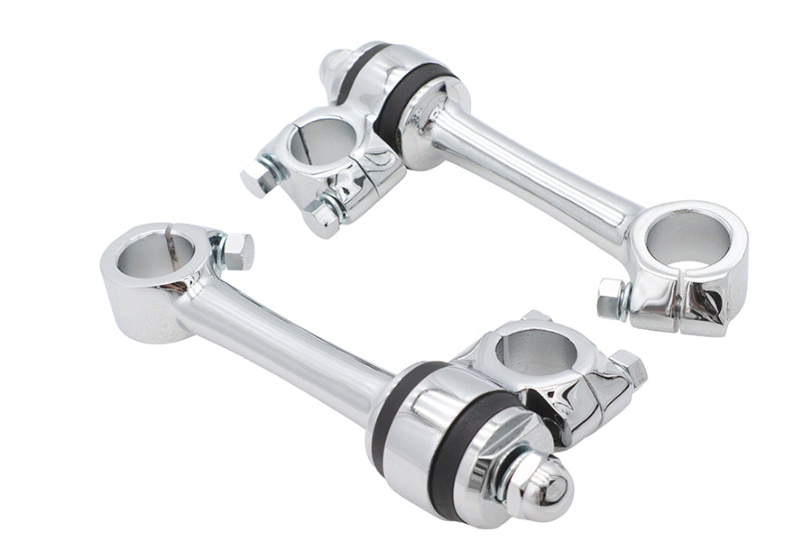 MCM 25-0785 chrome replica 5-1/2-inch Flander riser set for handlebar controls