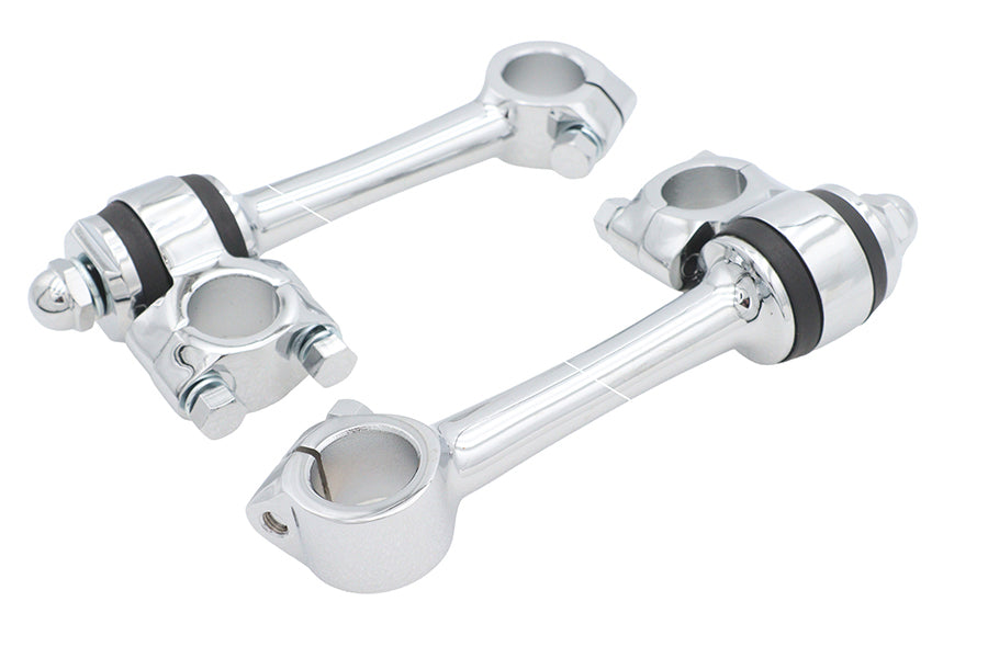 MCM 25-0785 chrome replica 5-1/2-inch Flander riser set for handlebar controls