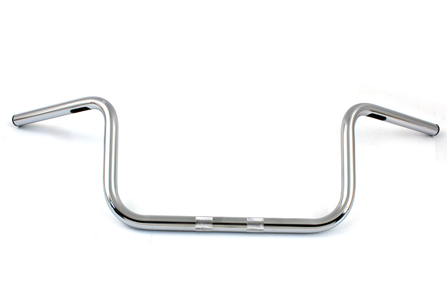 MCM H31-0213S 9-inch replica handlebar with indents, handlebar control, chrome finish