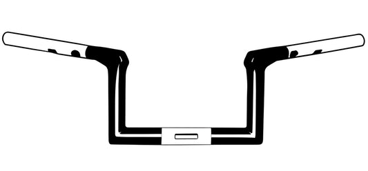 V-Twin 10-inch rise Z-bar handlebar with black finish for motorcycle handlebar controls