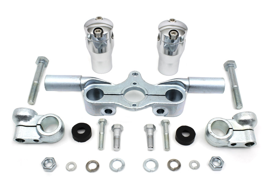 V-Twin Spring Fork Glide riser and tree kit for motorcycle handlebar control, model 25-1167