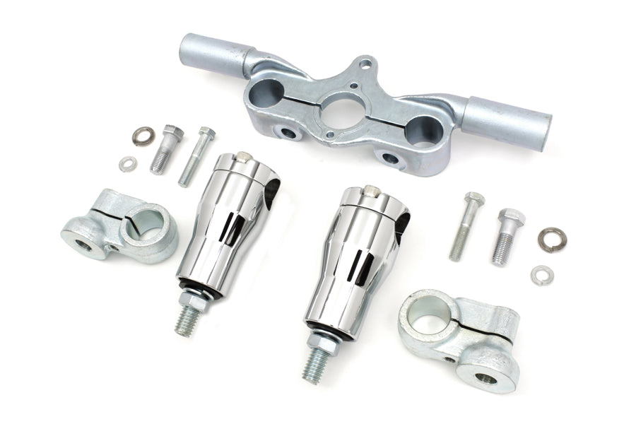 V-Twin Spring Fork Glide riser and tree kit for motorcycle handlebar control, model 25-1167