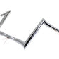 MCM 12-inch chrome Z-bar handlebar with indents for motorcycle control setup