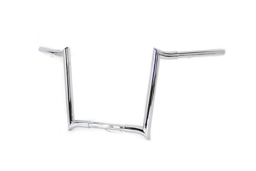 MCM 20283 14-inch chrome Z-bar handlebar with indents for motorcycle control customization