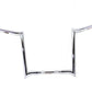 MCM 20283 14-inch chrome Z-bar handlebar with indents for motorcycle controls