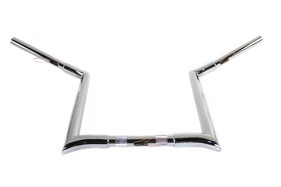 MCM 20284 16-inch chrome Z-bar handlebar with indents for motorcycle controls