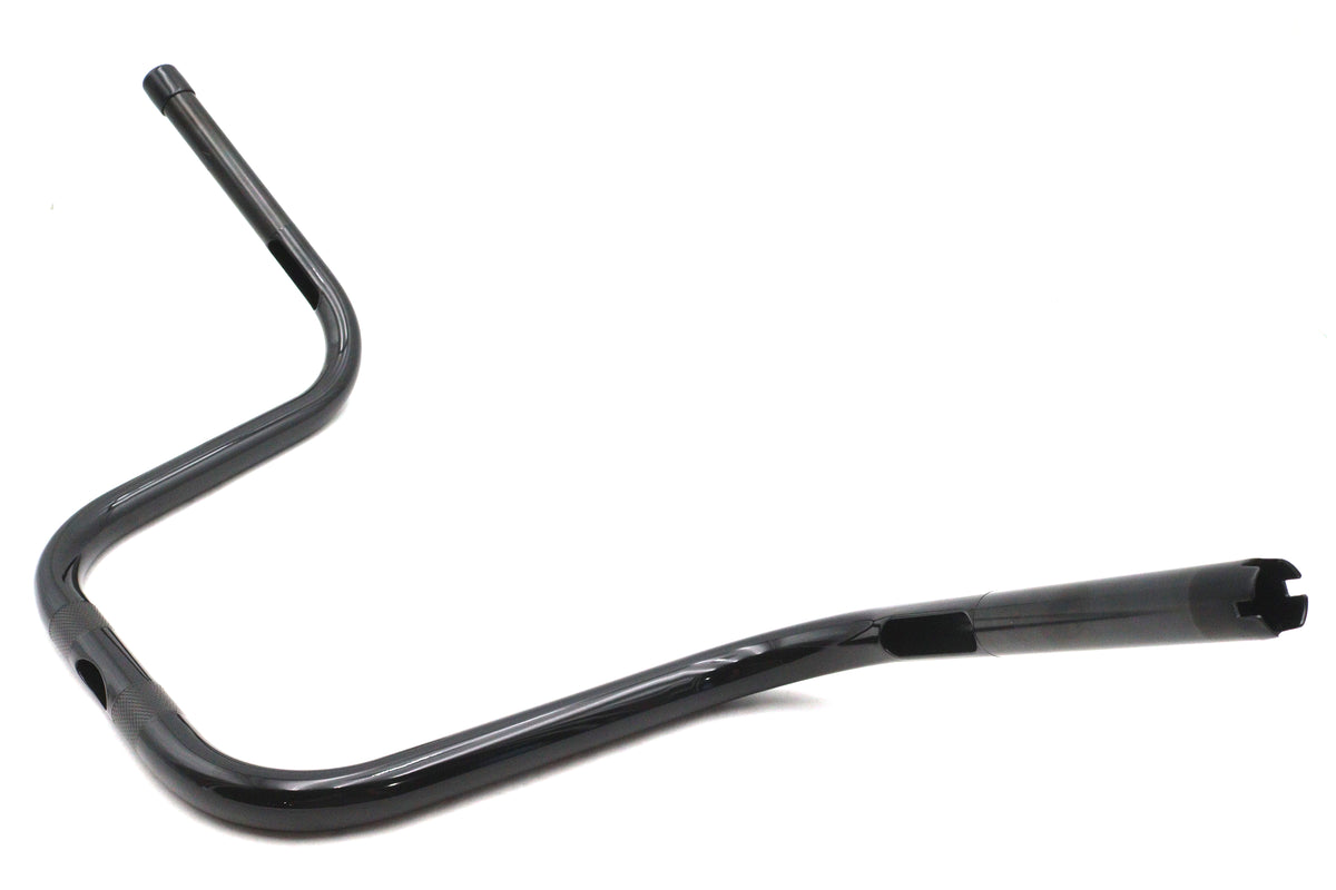 OE 55801272 12-Inch Mini Ape Hanger Handlebar with Indents, Gloss Black