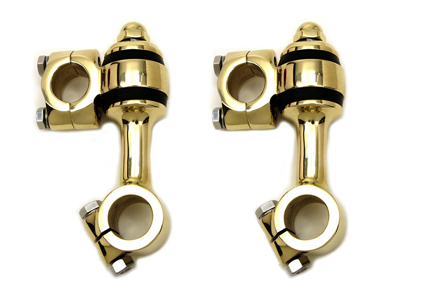 MCM 25-1271 Polished Brass Flanders riser set for handlebar controls