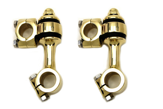 MCM 25-1271 Polished Brass Flanders riser set for handlebar controls