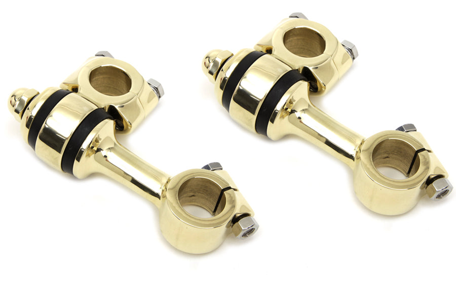 MCM 25-1271 polished brass Flanders riser set for handlebar controls