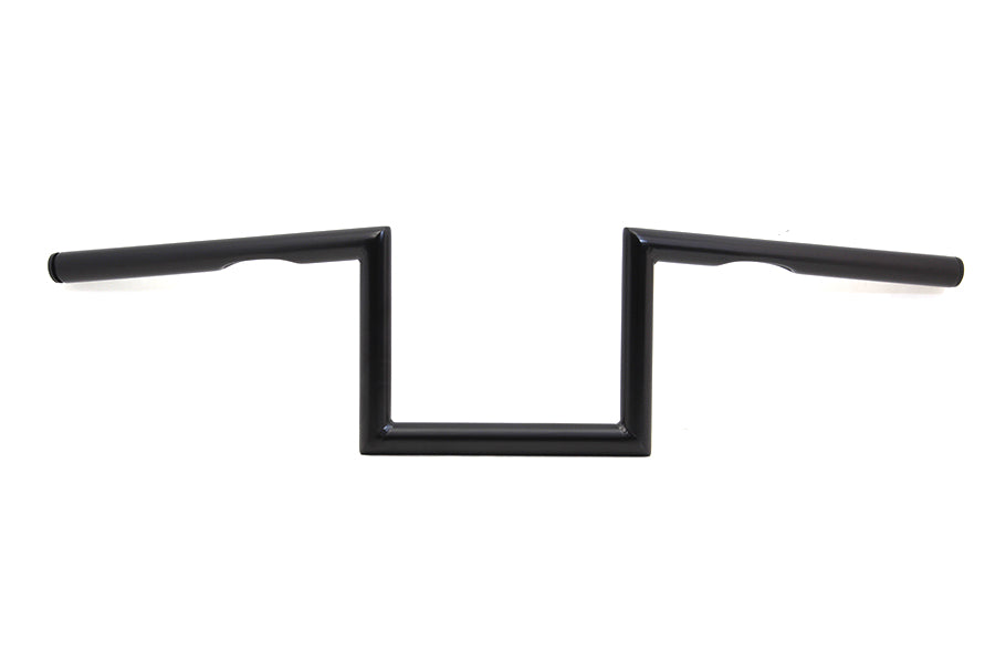 MCM 20239B 7-inch black Z handlebar with indents, motorcycle handlebar control