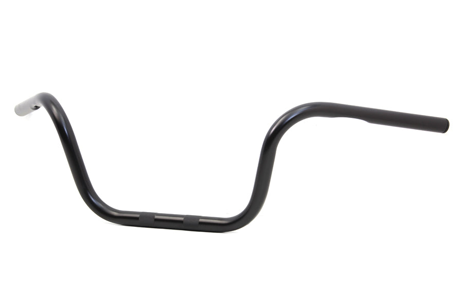 MCM 20261B 8-inch black ape hanger handlebar with indents for motorcycle handlebar control