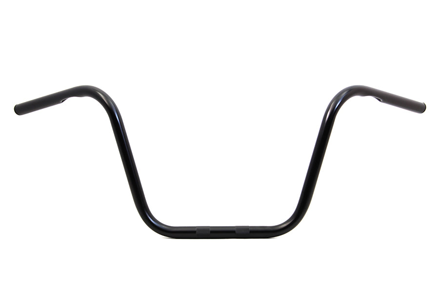 MCM 20262B 12-inch black ape hanger handlebars with indents for motorcycle handlebar control