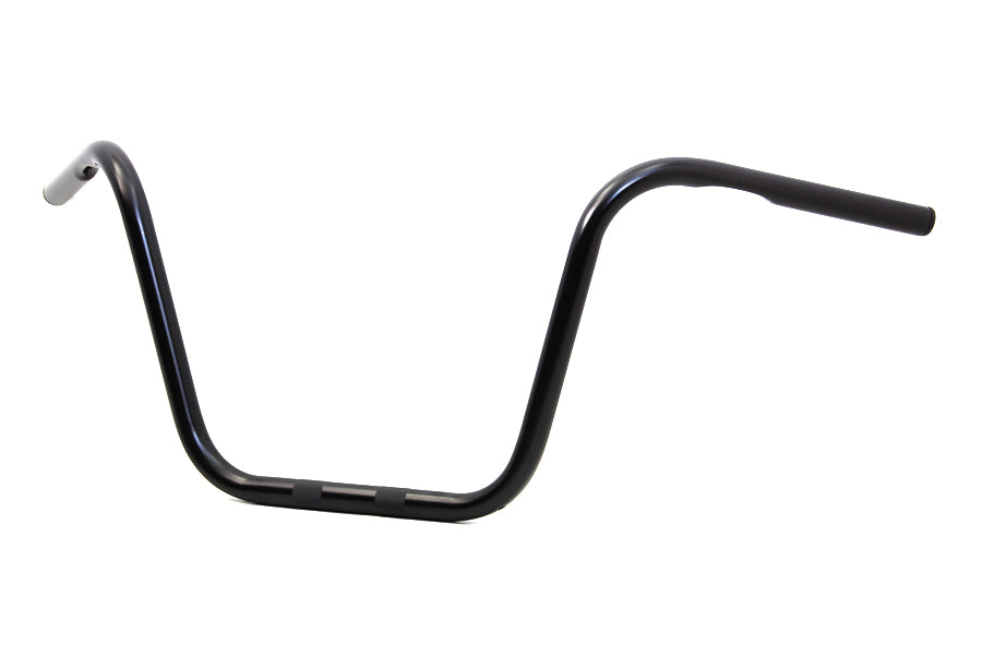 MCM 20262B 12-inch black ape hanger handlebars with indents for motorcycle handlebar control