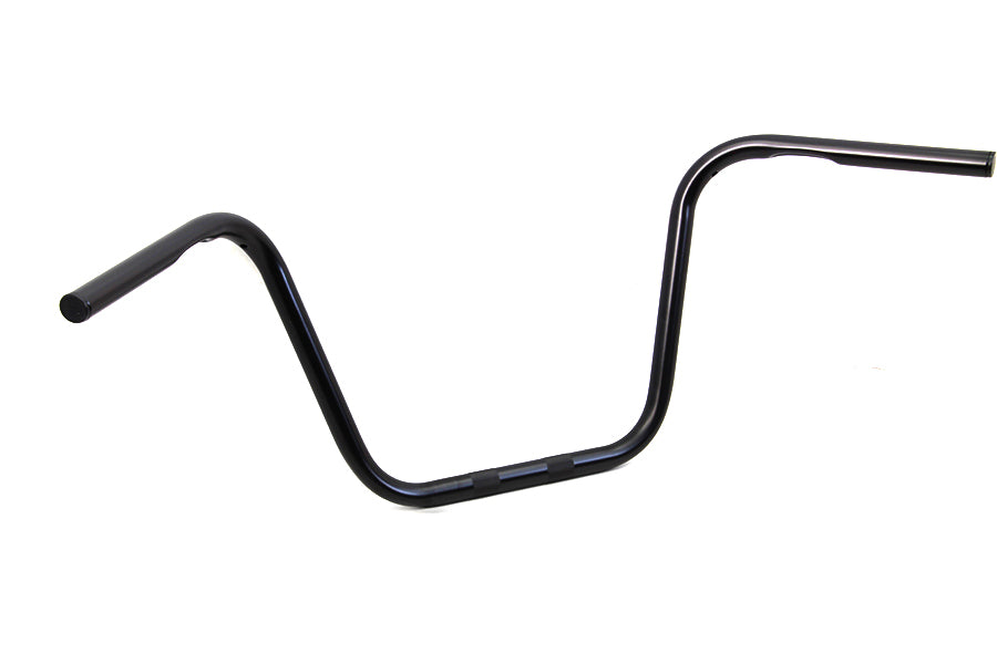 MCM 20262B 12-inch black ape hanger handlebars with indents for motorcycle handlebar control