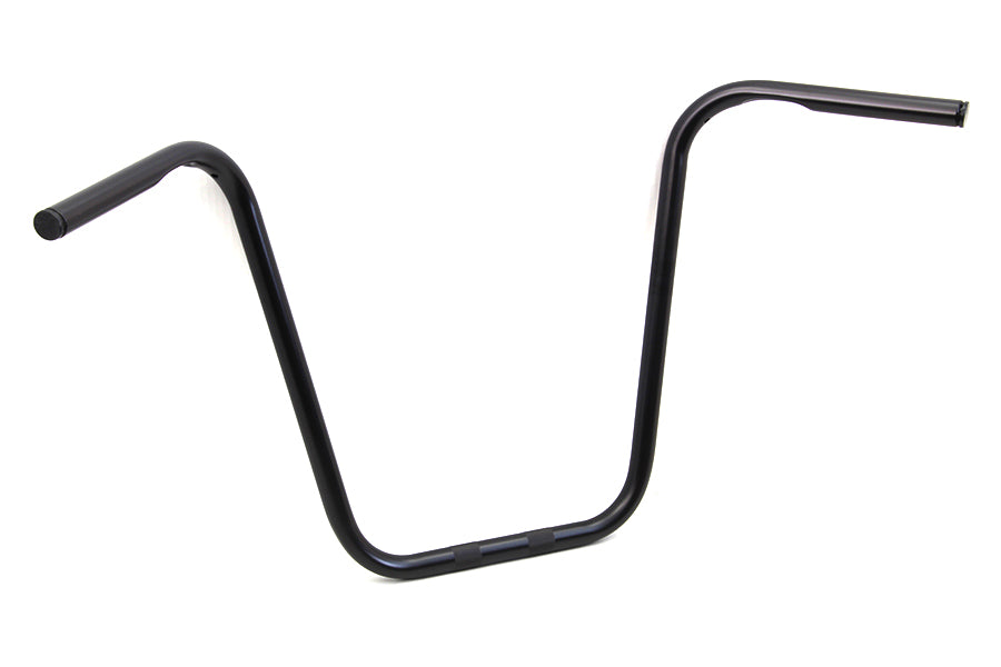 MCM 20265B 18-inch black ape hanger handlebar with indents for motorcycle controls