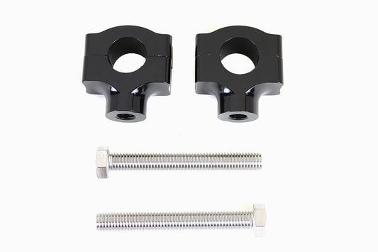 MCM H57-6087B 1-inch black handlebar riser set for motorcycle handlebar control