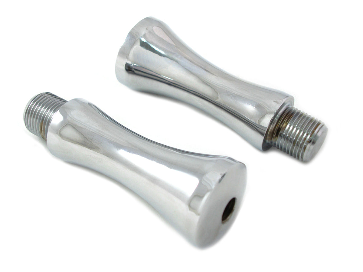 MCM 66101 3-inch Flanders style riser stems for motorcycle handlebar control, chrome finish