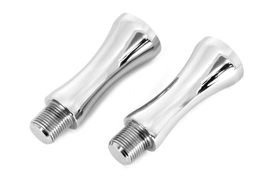 MCM 66101 3-inch Flanders style riser stems for motorcycle handlebar control, shown in black finish