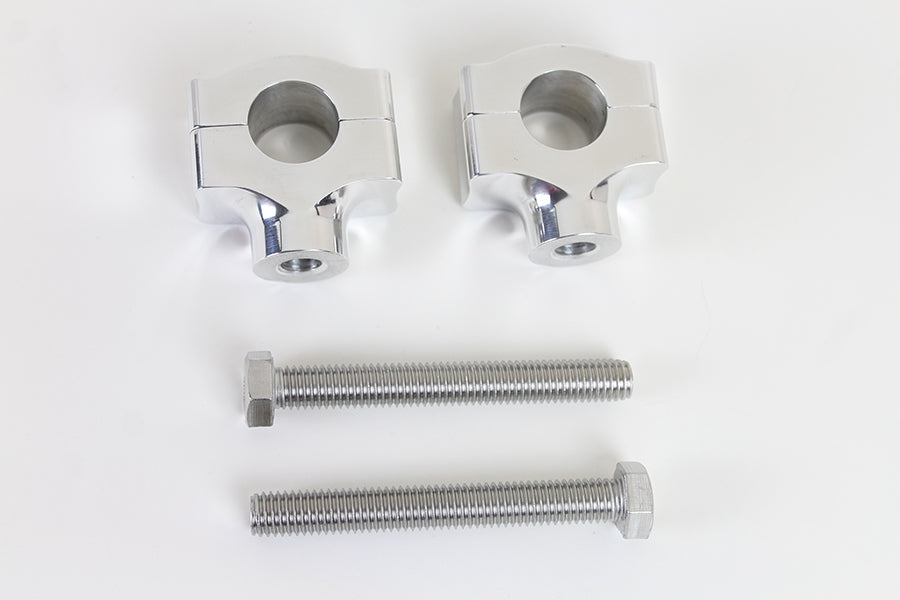 MCM H57-6087C polished short handlebar riser set for 1-inch handlebars