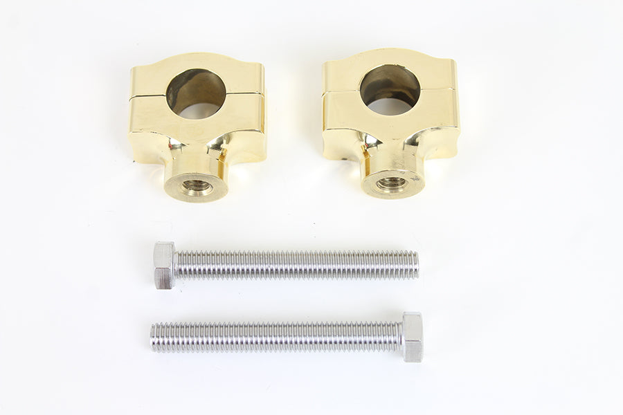 MCM H57-6087BR 1-inch brass handlebar riser set for motorcycle handlebar control
