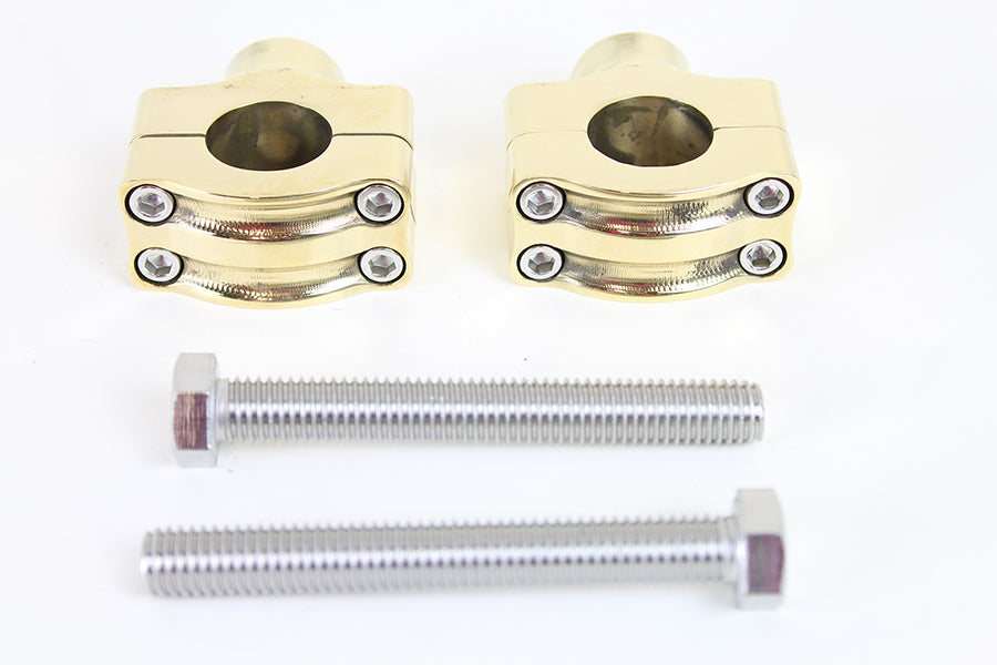 MCM H57-6087BR 1-inch brass handlebar riser set for motorcycle handlebar control