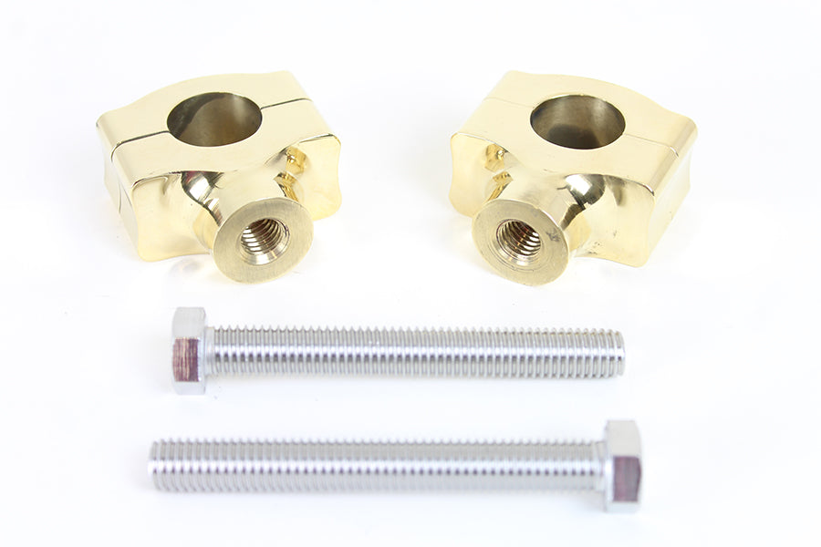 MCM H57-6087BR 1-inch brass handlebar riser set for motorcycle handlebar control