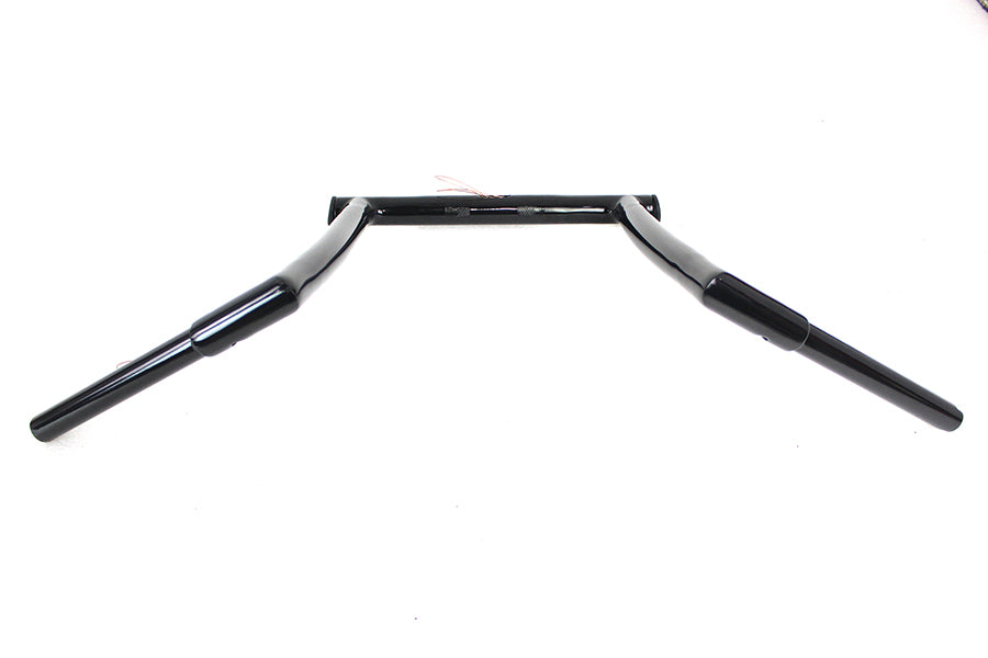 MCM 20270B 14-inch ChiZeled Z-Bar handlebar with angled rise and black finish