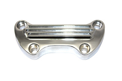 MCM 03-0107O finned riser top clamp in chrome for handlebar controls