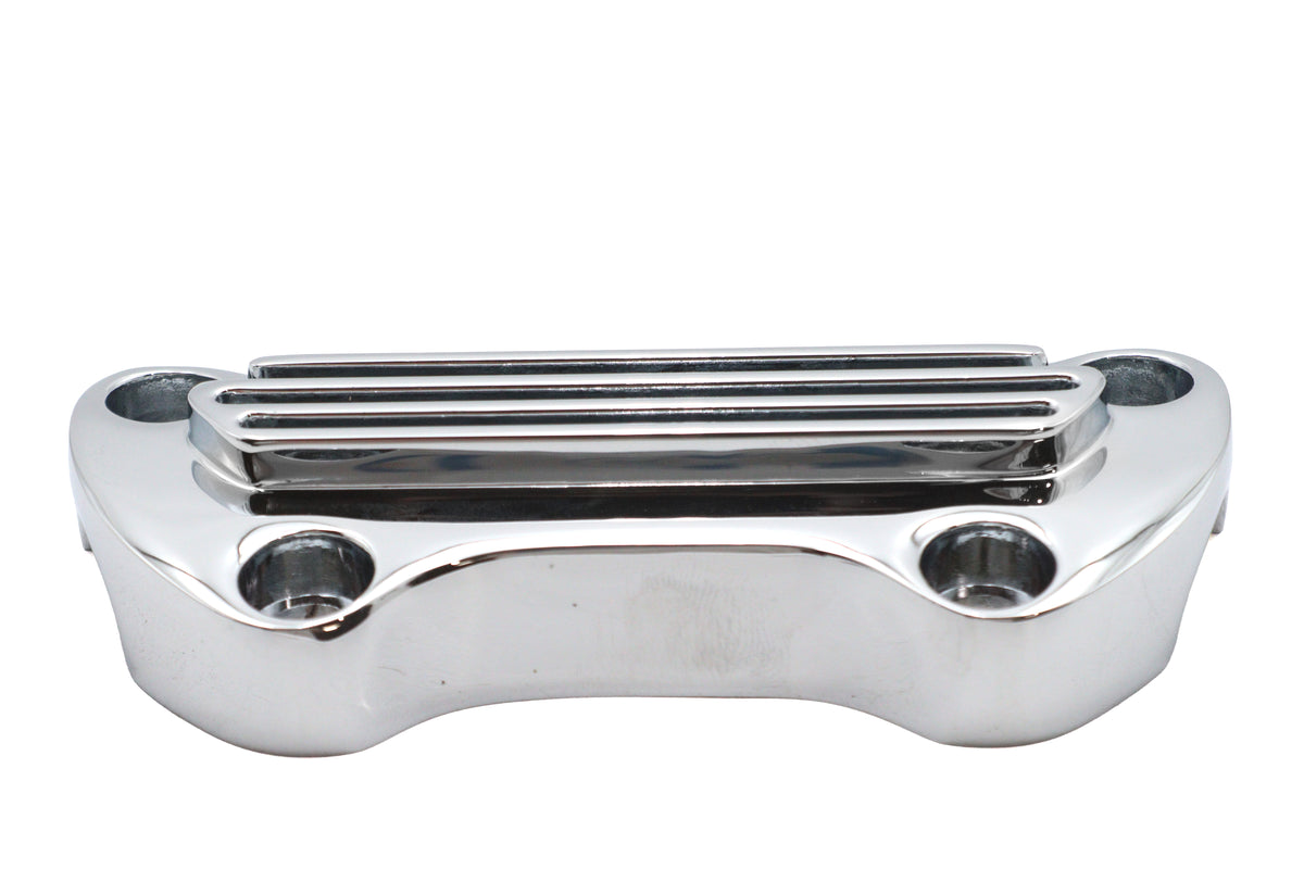 MCM 03-0107O finned riser top clamp chrome handlebar control crescent-shaped component