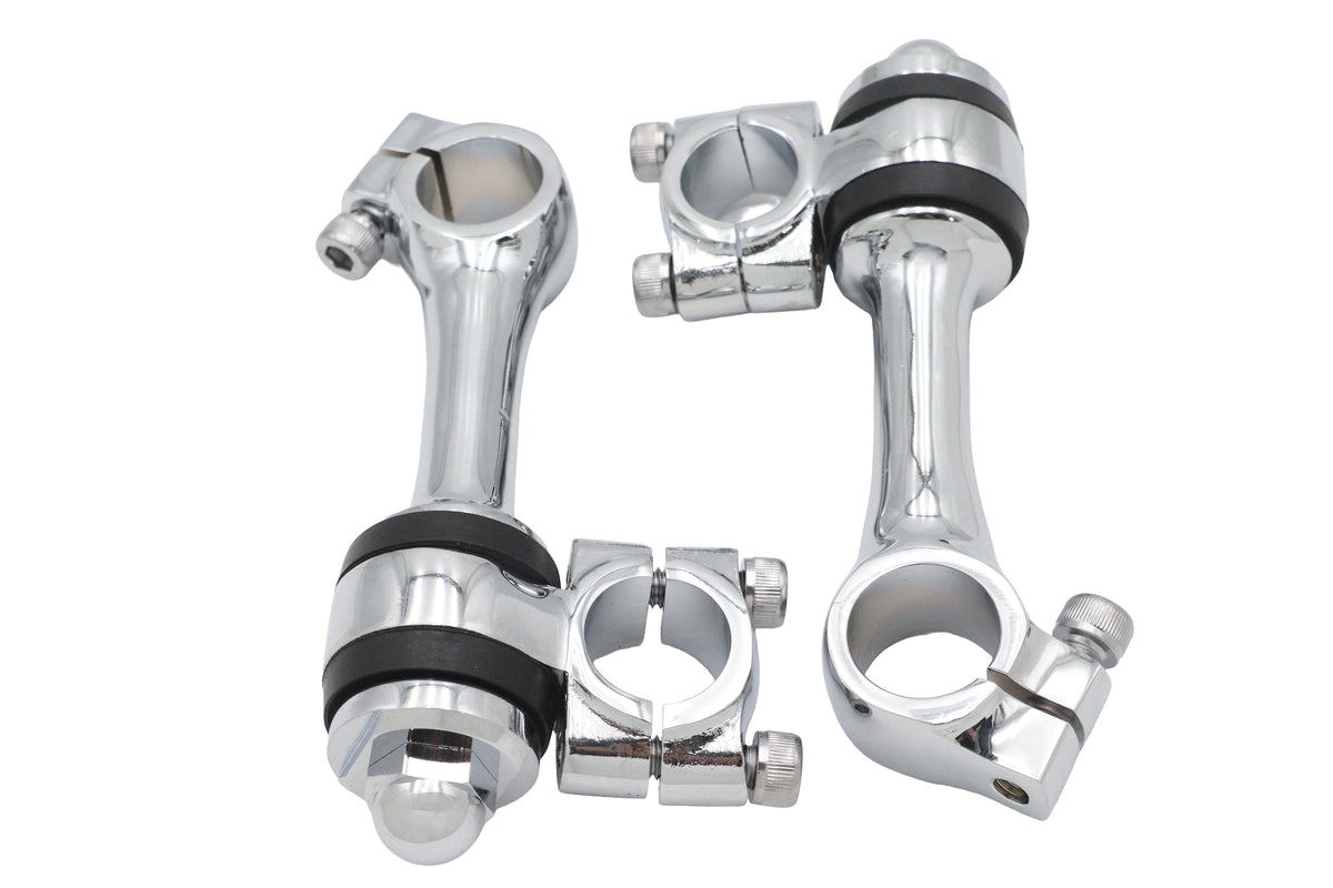 MCM 57-0005 Replica Flanders 4-1/4-Inch Chrome Riser Set